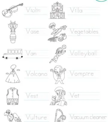 V is for victory, as your child aces this worksheet.