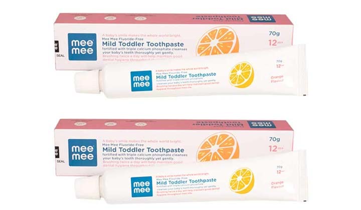 Mi me fluoride free orange flavored toothpaste