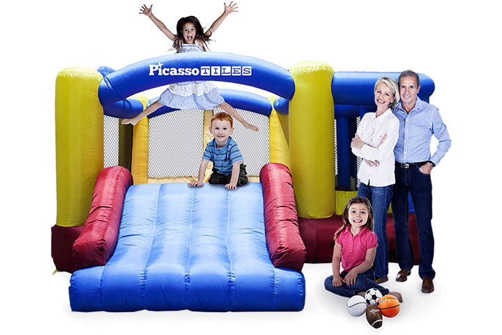 PicassoTiles KC102 Jump Slide & Dunk Bouncing House