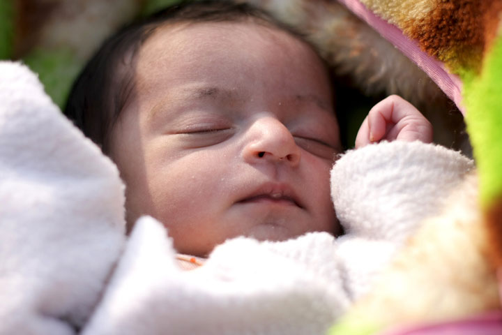 Sleeping process of one month old baby