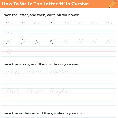 How To Write The Letter “N” In Cursive
