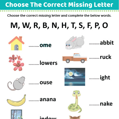 Complete The Word By Filling The First Missing Letter
