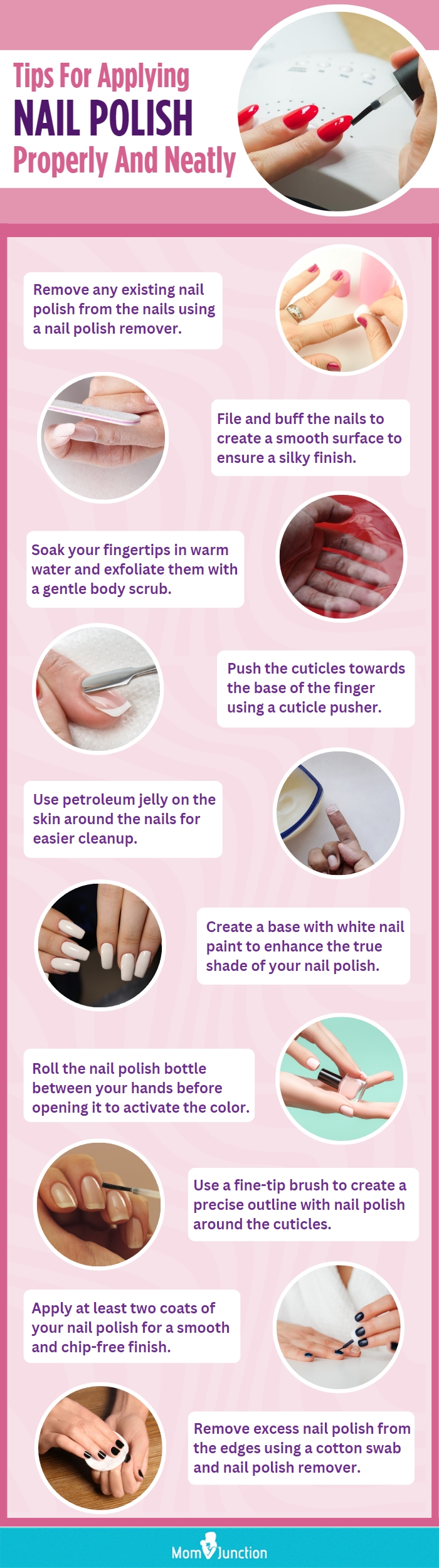 Tips For Applying Nail Polish Properly And Neatly (infographic)