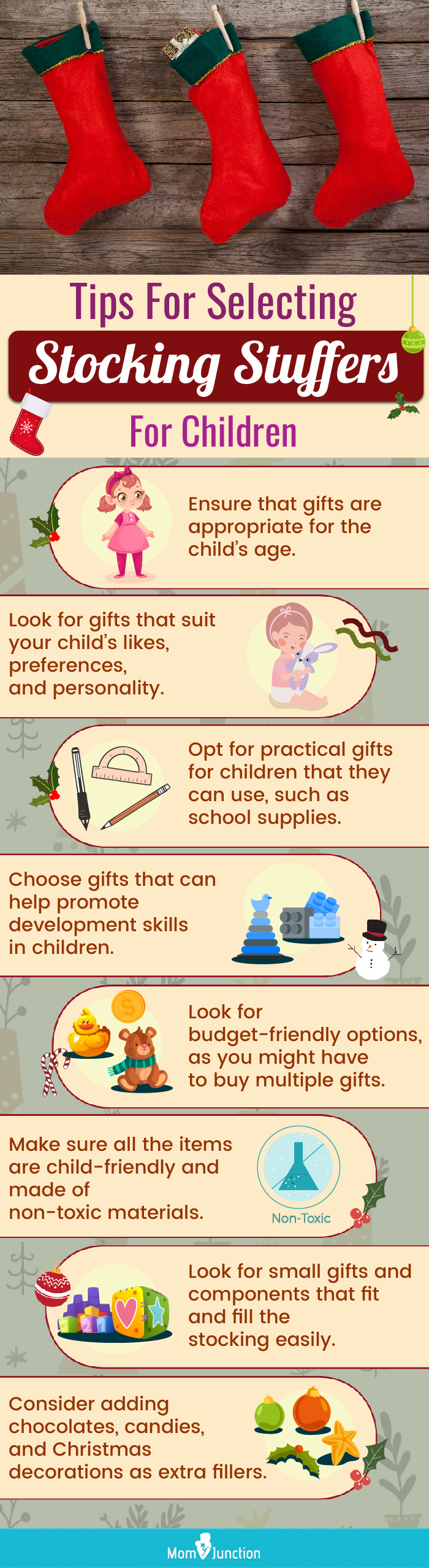 Tips For Selecting Stocking Stuffers For Children (infographic)