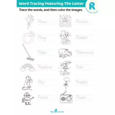 Trace The Words With The Letter 