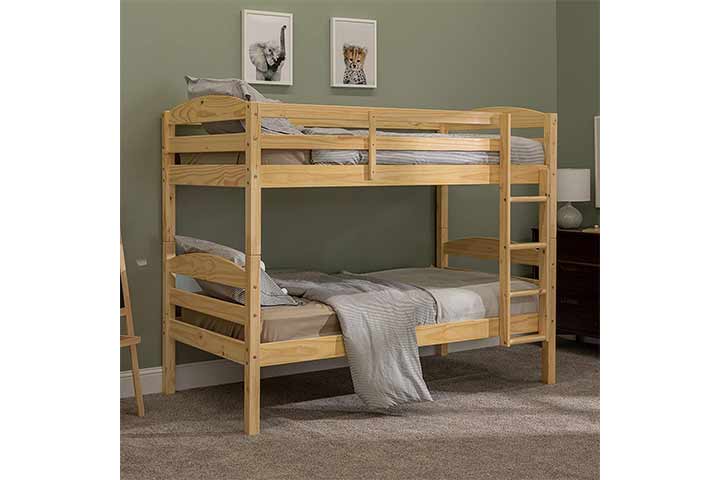 Walker Edison Furniture Company Wood Twin Bunk Bed