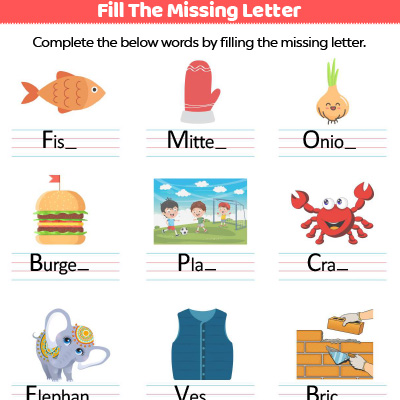 missing letters spelling words worksheets for kindergarten momjunction