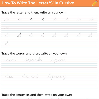 How To Write The Letter “S” In Cursive