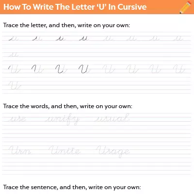 How To Write The Letter “U” In Cursive_image