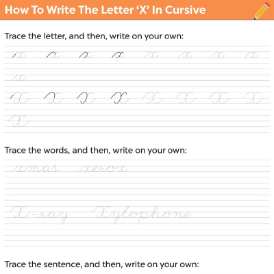 How To Write The Letter “X” In Cursive