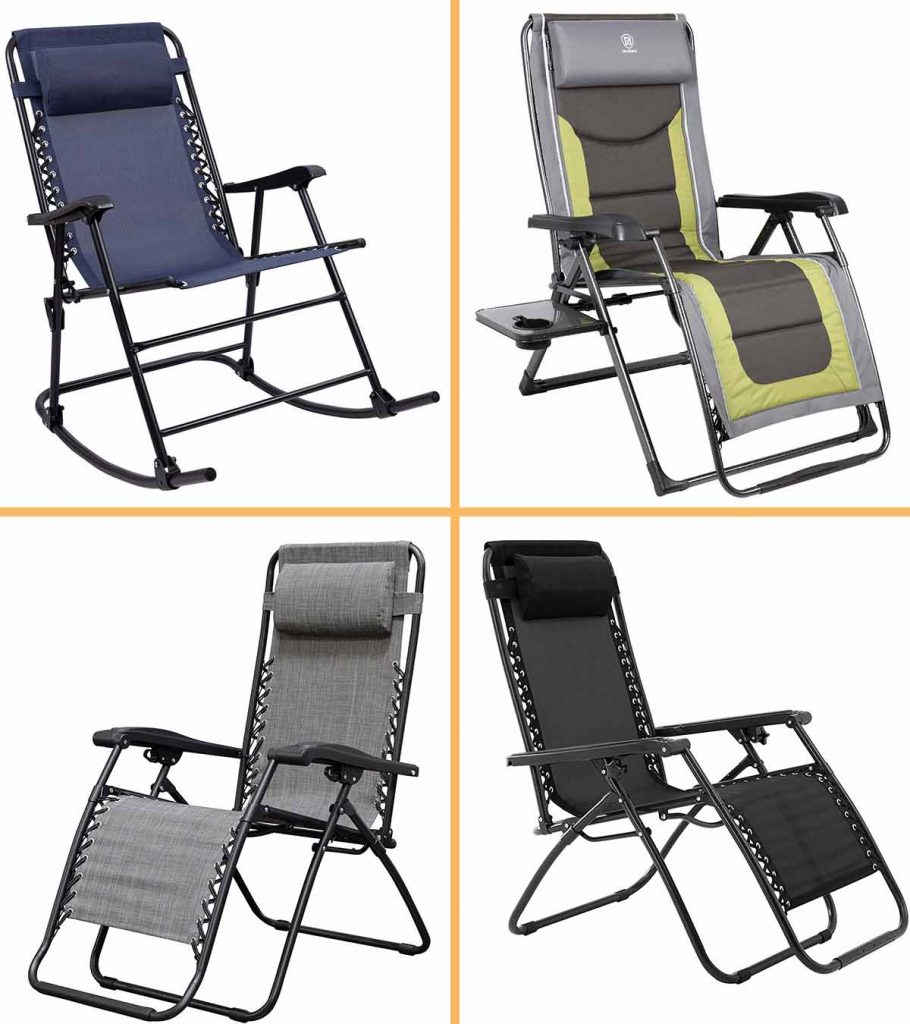 Camp Yard Lawn HCY Zero Gravity Chairs Outdoor Adjustable Recliner Chair Folding Lounge Patio Chairs with Cup Holder Pillows Set of 2 for Beach 