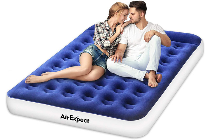MIRAKEY Comfortable Air Mattress with Built in Pump Fast Inflation Air Bed Blow up Feature Plus Elevated Series Sleep on Floor for Home or Travel Tent Camping