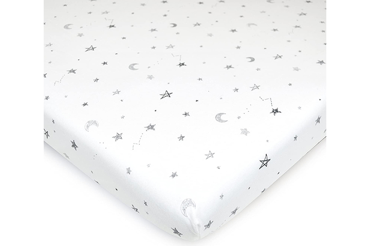 JMITHA Ultra-Soft Cotton Bassinet Sheets，Changing Pad Covers for Girls/Boys 100% Organic Cotton Cradle Sheets for Bassinet Pad/Mattress （Animal Party） 