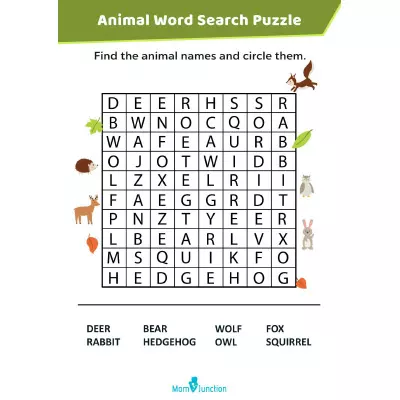 Animal Word Search Puzzle For Kids