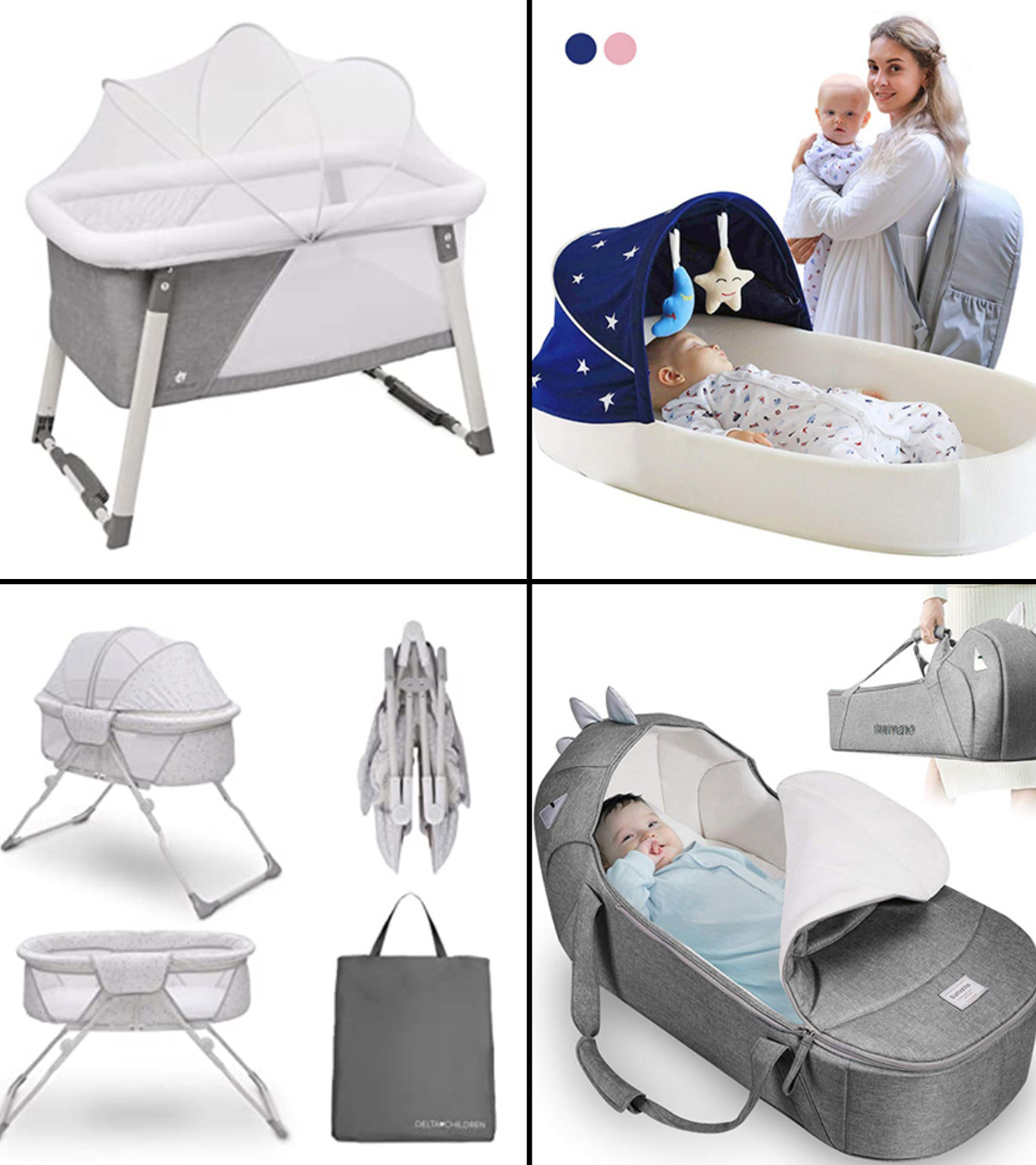 Baby Sleeping Pad with Nursing Pillows,Portable Baby Crib Nursery Travel Folding Baby Bed Bag Baby Sleep Aid Infant Toddler Cradle Multifunction Bag for 0-12 MonthBaby Care