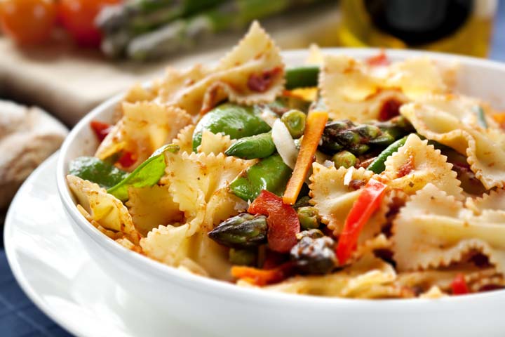Bo-pasta with curried vegetable