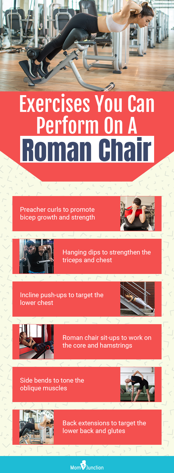 Exercises You Can Perform On A Roman Chair (infographic)