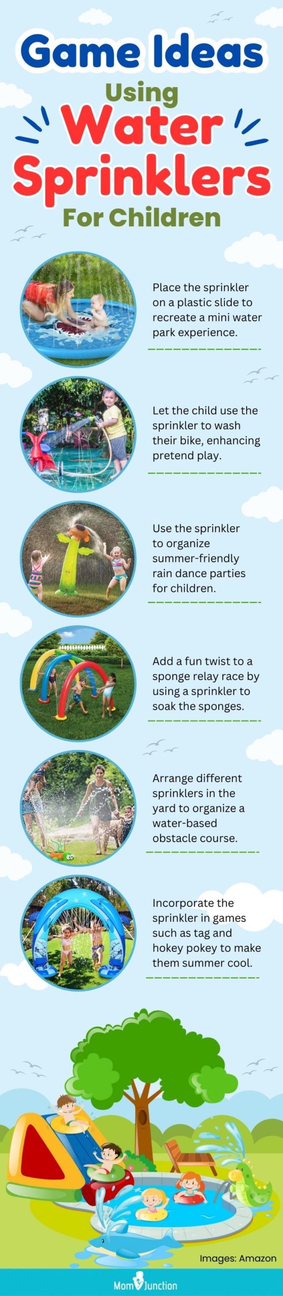 Game Ideas Using Water Sprinklers For Children (infographic)