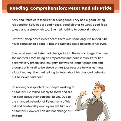 Reading Comprehension: Peter And His Pride