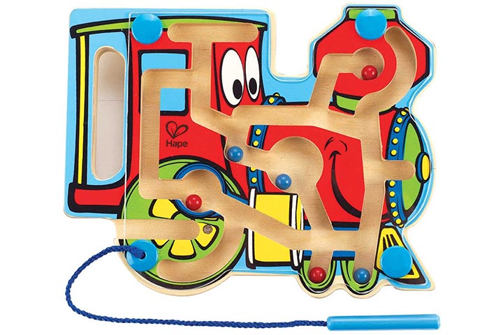 Hape Choo Choo Tracks Kid's Magnetic Wooden Maze Puzzle