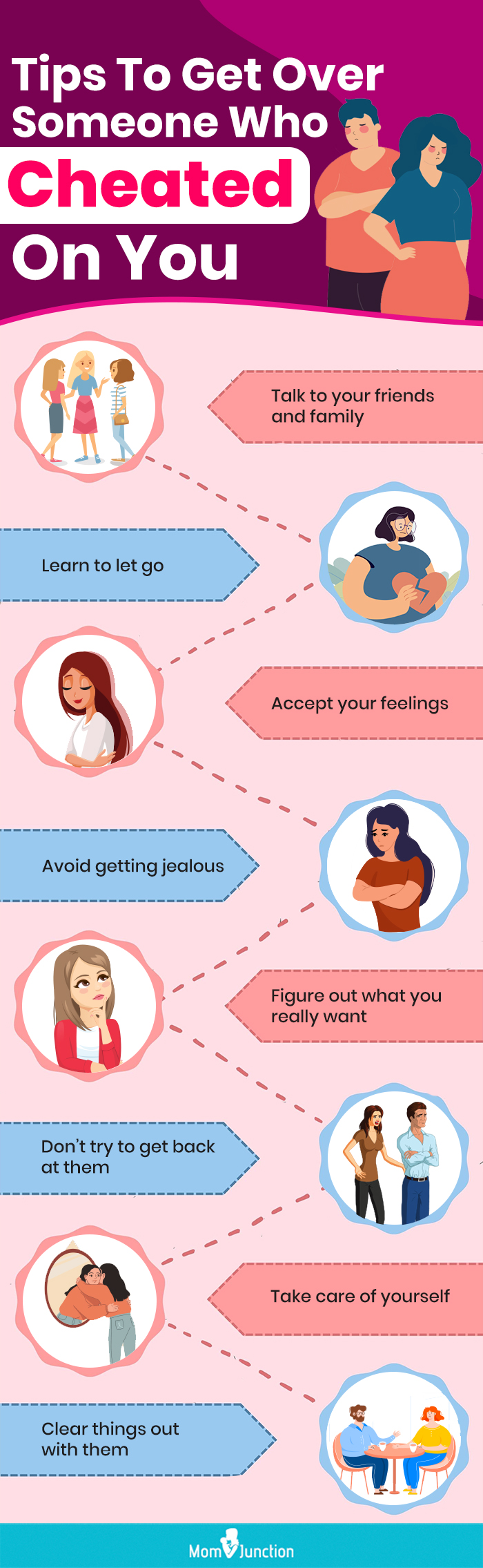 tips to get over someone cheated on you (infographic)
