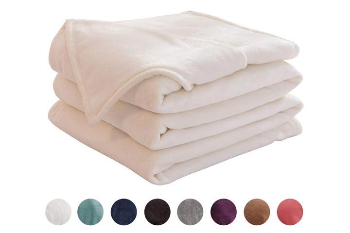 BALICHUN Travel Size Soft Blanket,Super Warm,Luxury,Lightweight,Fuzzy,Fleece 