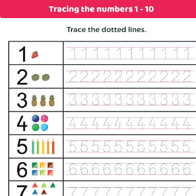 Tracing Numbers 1 To 10 Worksheet For Preschoolers