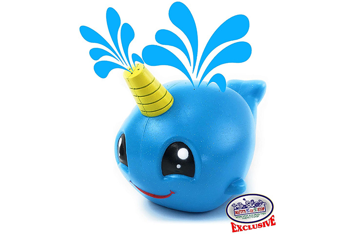 Matty's Toy Stop Nelson The Narwhal (Blue Unicorn of The Sea) Water Sprinkler