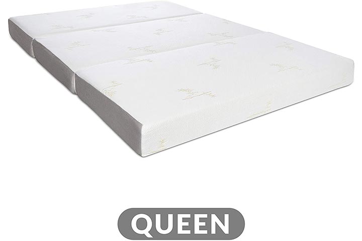 Milliard Tri Folding Memory Foam Mattress with Washable Cover Queen 