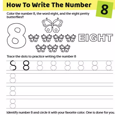 Trace The Number “8” Worksheet For Preschoolers_image