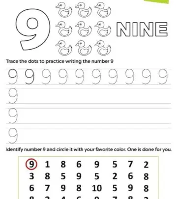 Watch your child excel as they trace and master the number 9.