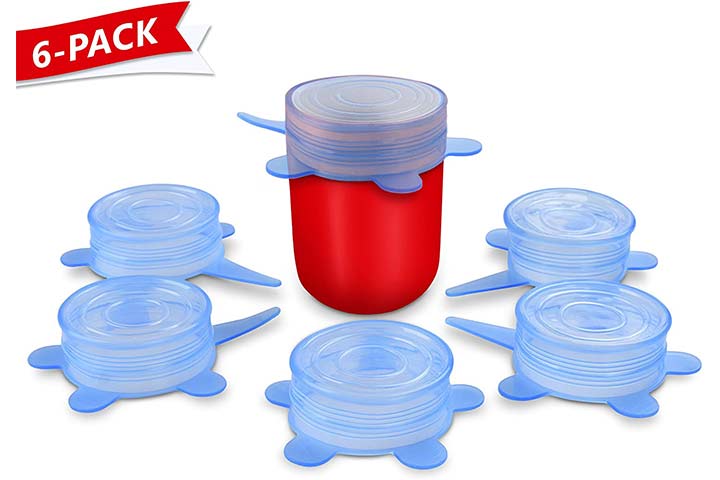 Orblue Silicone Stretch Lids, 6-Pack Small, 2.6 Inches (stretches to 3.5 inches)
