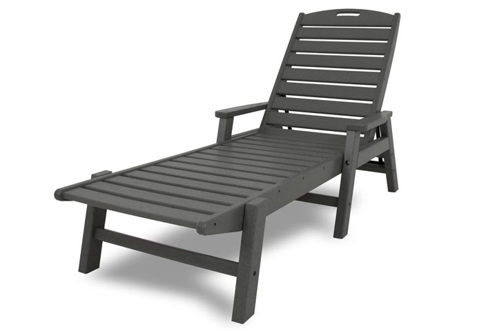 POLYWOOD Nautical Chaise Lounge With Arms