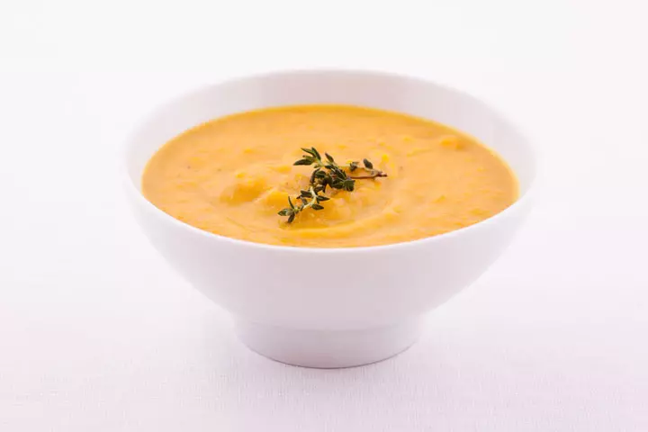 Pumpkin pasta puree for babies