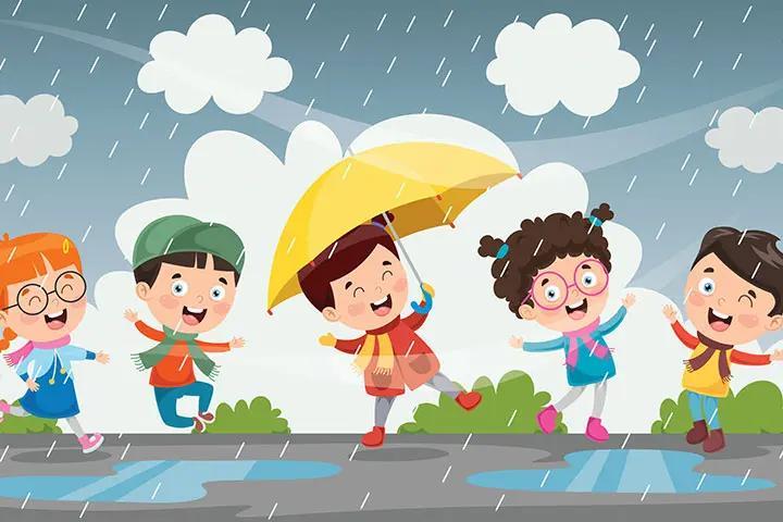 Rainy weather, different types of weather worksheet for kids.