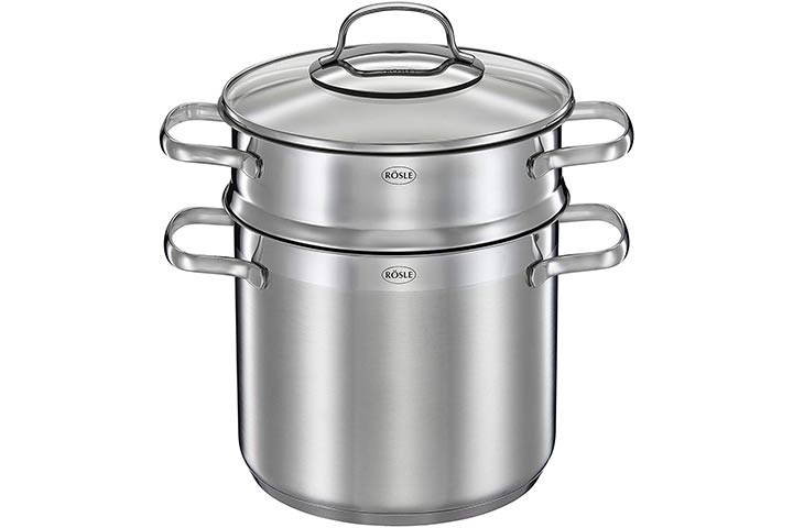 Rosle Stainless Steel Pasta Pot with Glass Lid