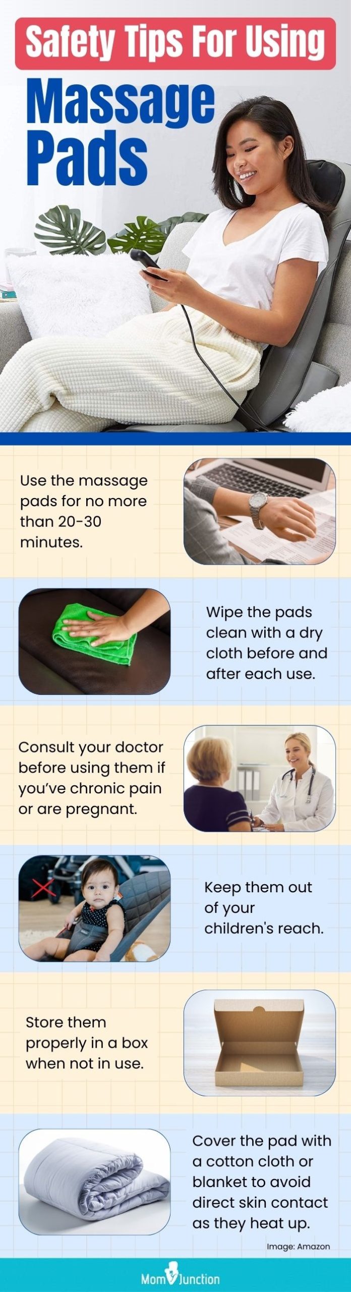 Safety Tips For Using Massage Pads (infographic)