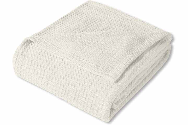 Sweet Home Collection 100% coton fin Luxurious Basket Weave Blanket