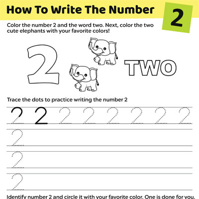 Trace The Number “2” Worksheet For Preschoolers