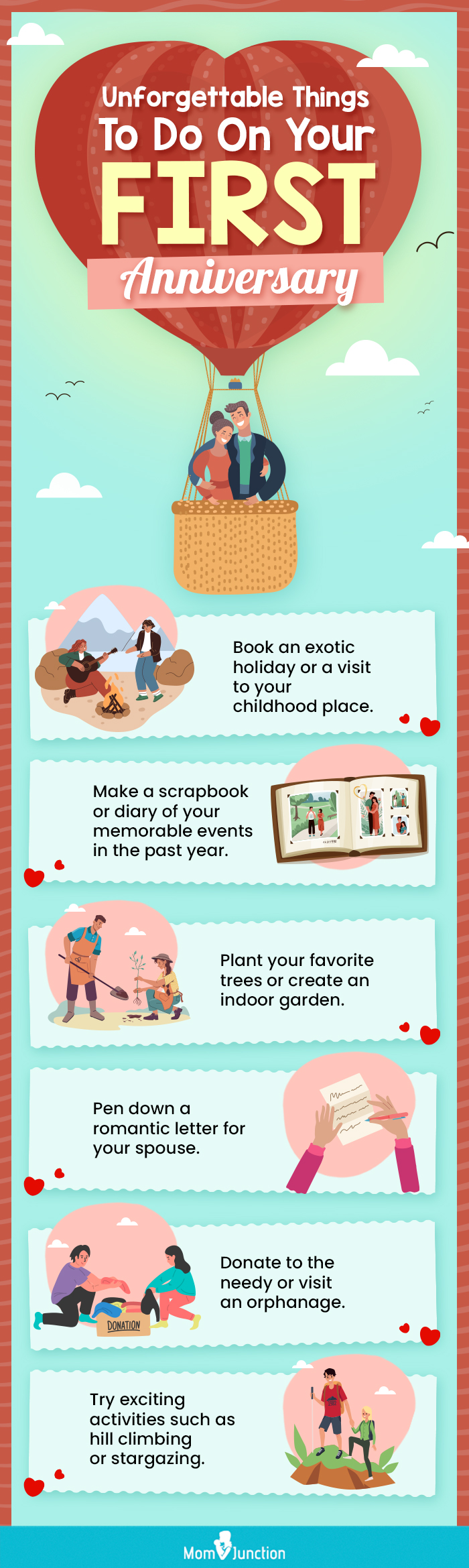 things in a first anniversary bucket list (infographic)