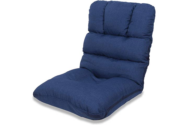 Nnewvante Floor Chair Adjustable Floor Seating with Back Support 5 Angles Foldable Meditation Chair Tatami Chair for Indoor Floor Bay Window Reading Watching Gaming,Kids Adult Deep Blue 