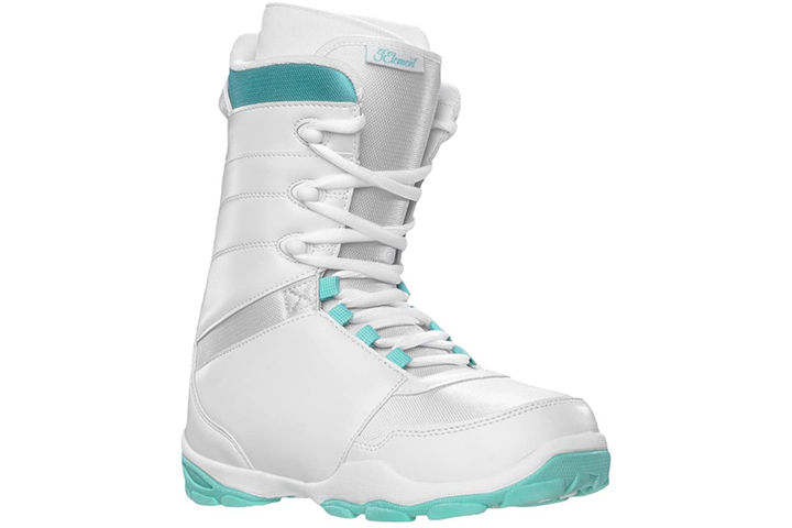 Women’s Lace Up Snowboard Boots White And Teal