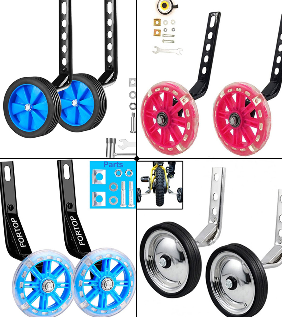 Details about   Kid Training Side Wheels 16"-22" for Children Bicycle BalanceTraining Adjust 