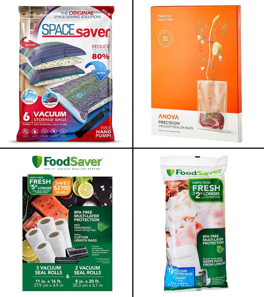 6 Pack 8"x20' & 11"x20' Universal Vacuum Sealer Bags Food Seal Storage Saver Bag 