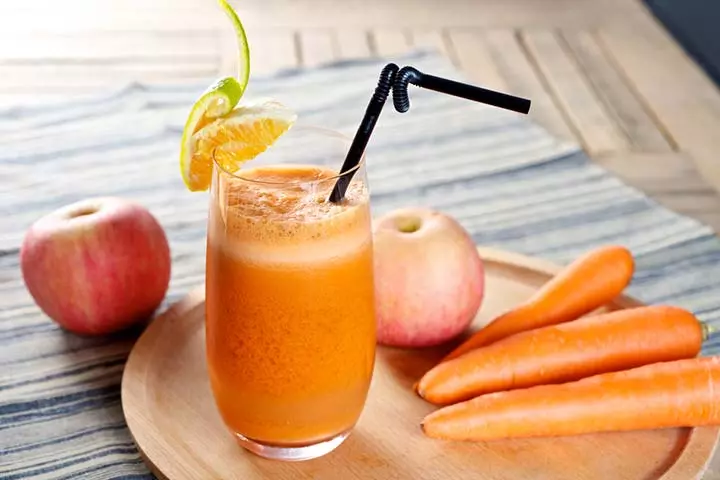 Sweet potato, carrot & apple juice for kids