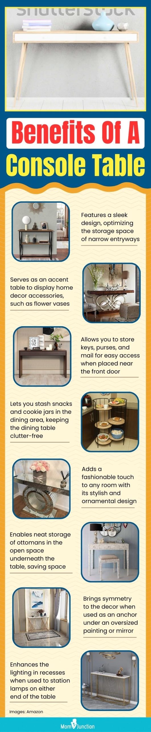 Benefits Of A Console Table (infographic)