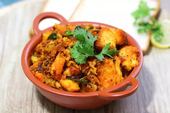 Upma with bread for babies