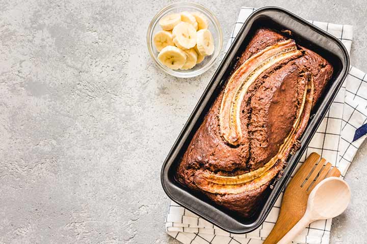 Buttery slice of banana bread for babies