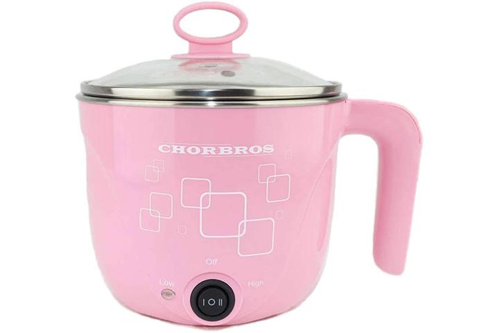 CHORBROS Electric Stainless steel pink Hot Pot