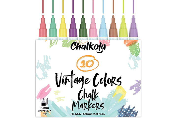 Chalkola Liquid Chalk Markers - 10 Vintage Colors